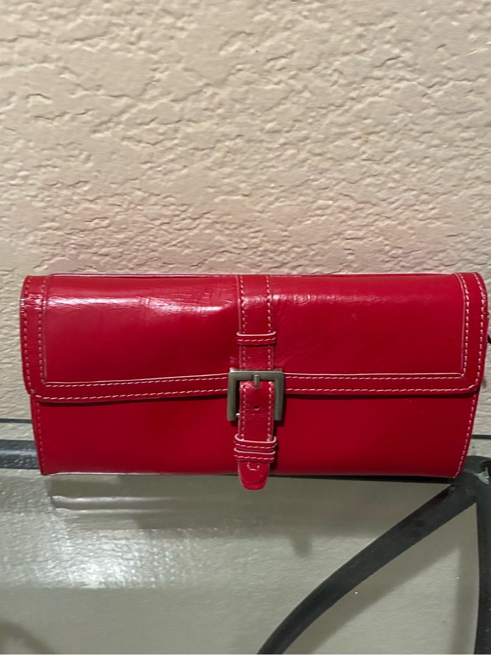 Hype Red Leather Buckle  Wallet